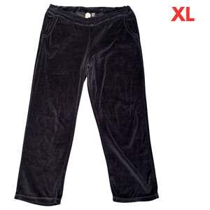 Onque Casuals Womens Pants Sz XL 12 / 14 Black Velour High Rise Warm #207